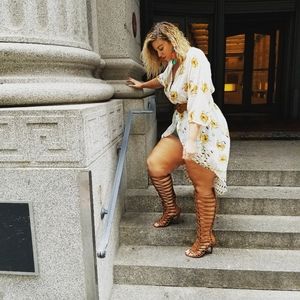 Ashley Stewart caged heels